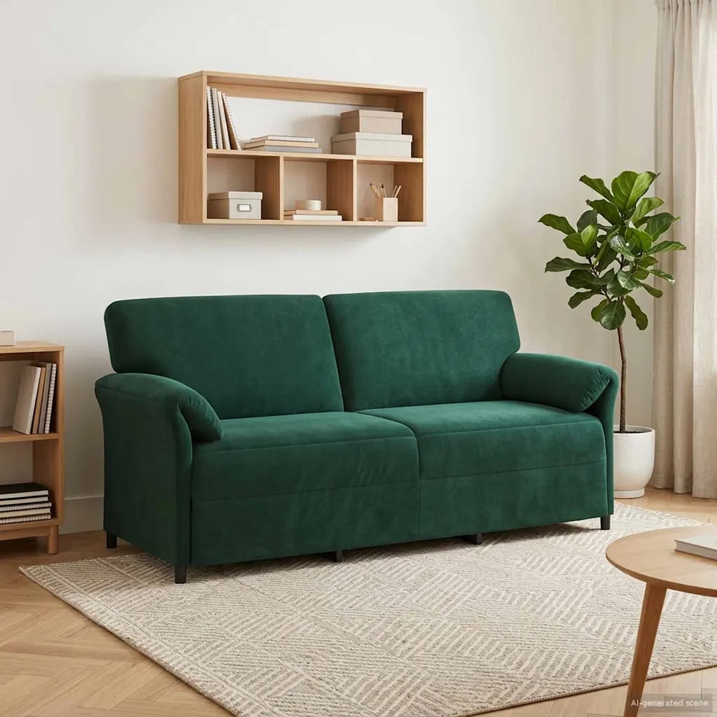 Divano 3-Persone Verde Scuro 198 x 83 x 95 cm Velluto