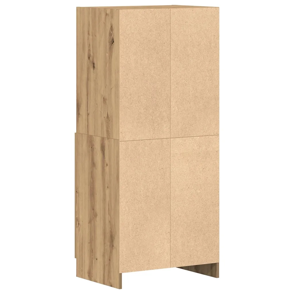 Pensile da cucina | Armadietto Rovere Artigianale 57x41,5x131,5 cm in Truciolato