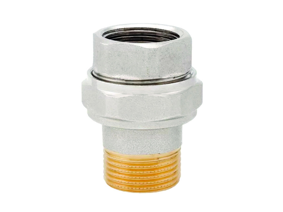 RACCORDO DIRITTO A 3 PEZZI IN OTTONE NICHELATO CON O-RING ART.161- - F 1 - 2 pezzi ITAP