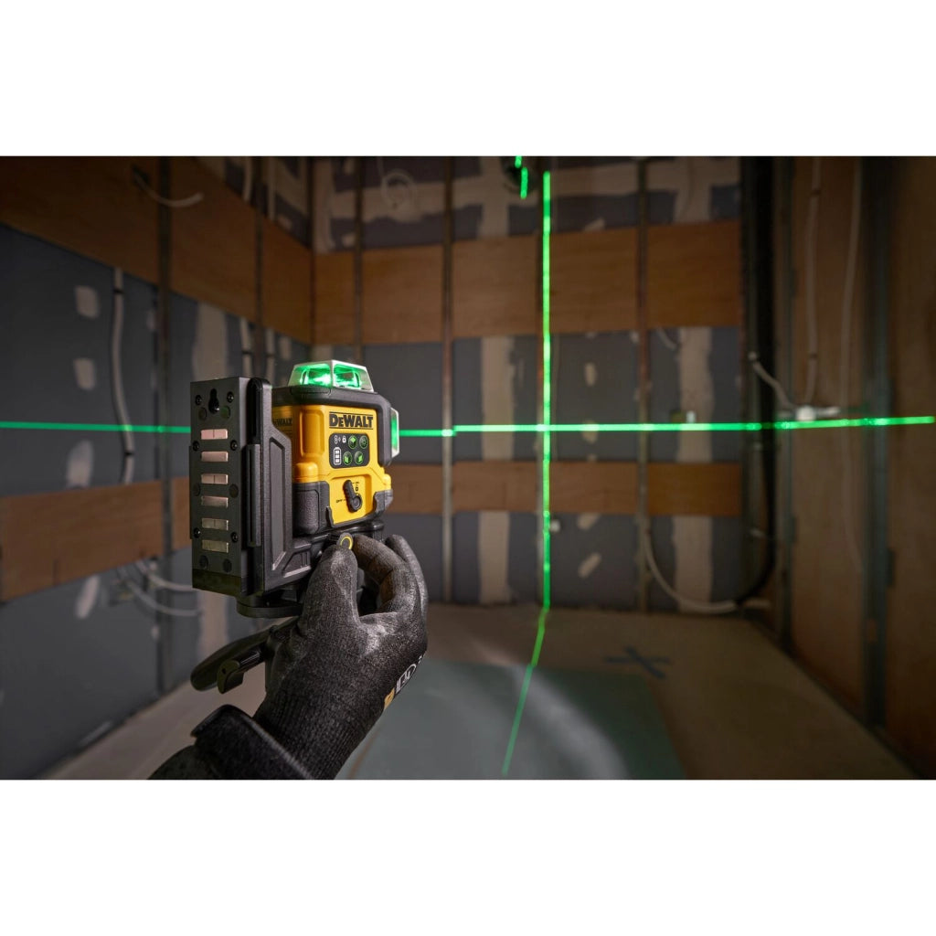 Tracciatore laser DeWalt DCLE14361GB-XJ 18V 3x360° luce verde USB-C autolivellante