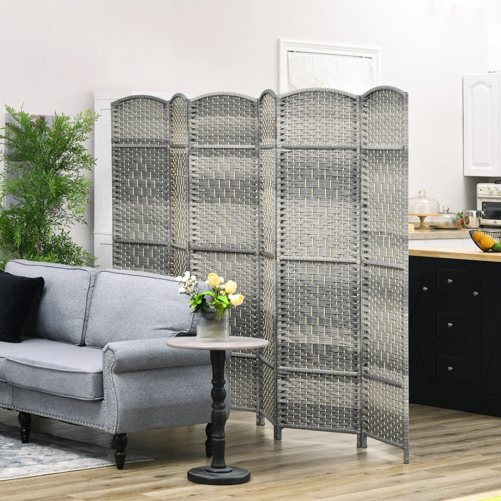 Paravent in legno 6 pannelli ¨C zephmum ¨C 270x180 cm grigio