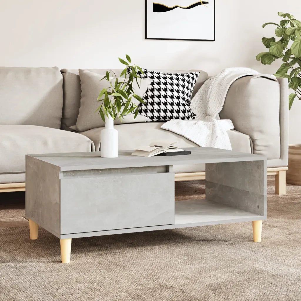 Tavolino salotto | Tavolino da caff¨¨ | Tavolino da Soggiorno Grigio Cemento 90x50x36,5 cm Legno Multistrato