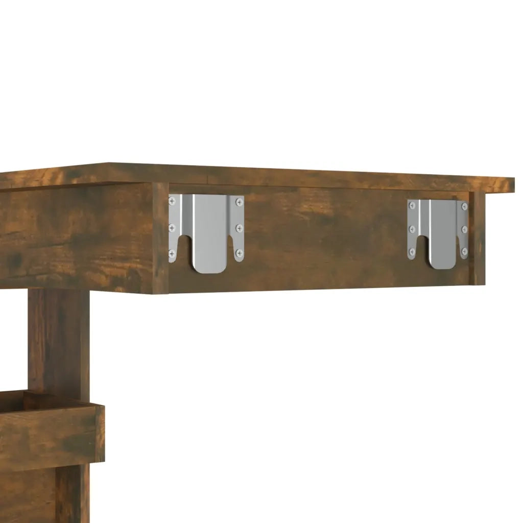 Bancone da Muro Rovere Fumo 102x45x103,5 cm Legno Multistrato 817222