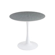 TAVOLO MIMOSA D  80 BIANCO/MARMO GRIGIO- 1,0 pz
