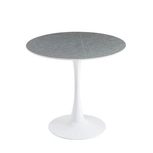 TAVOLO MIMOSA D  80 BIANCO/MARMO GRIGIO- 1,0 pz