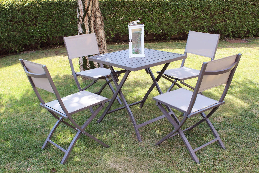 Sedia da Giardino Pieghevole in Alluminio Textilene cm 58x46x85 - JEFF