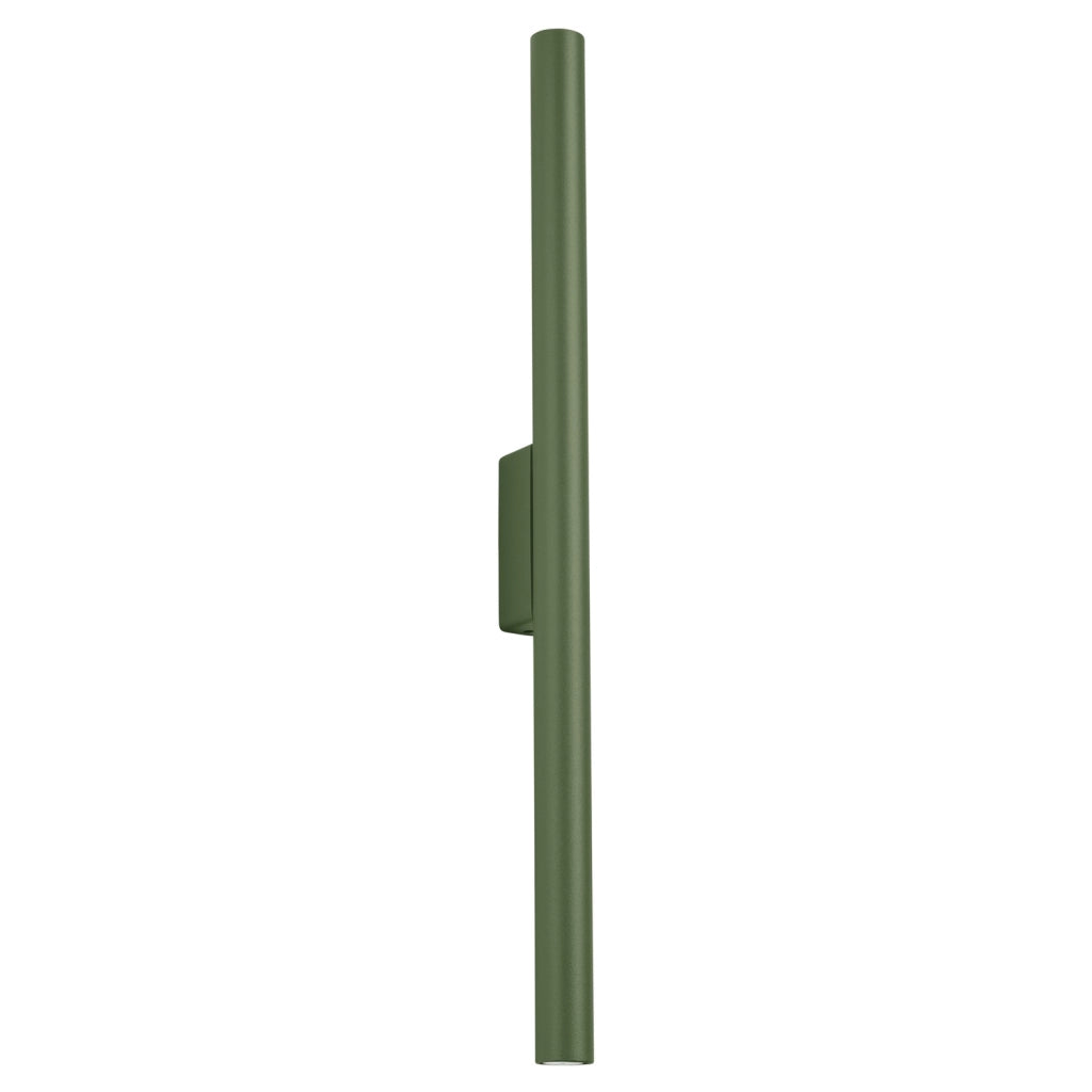 Applique moderna tubo verde oliva 50cm up/down 2xG9
