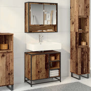 Set di mobili per il bagno con cassetto 2 pcs Legno vecchio 3402554
