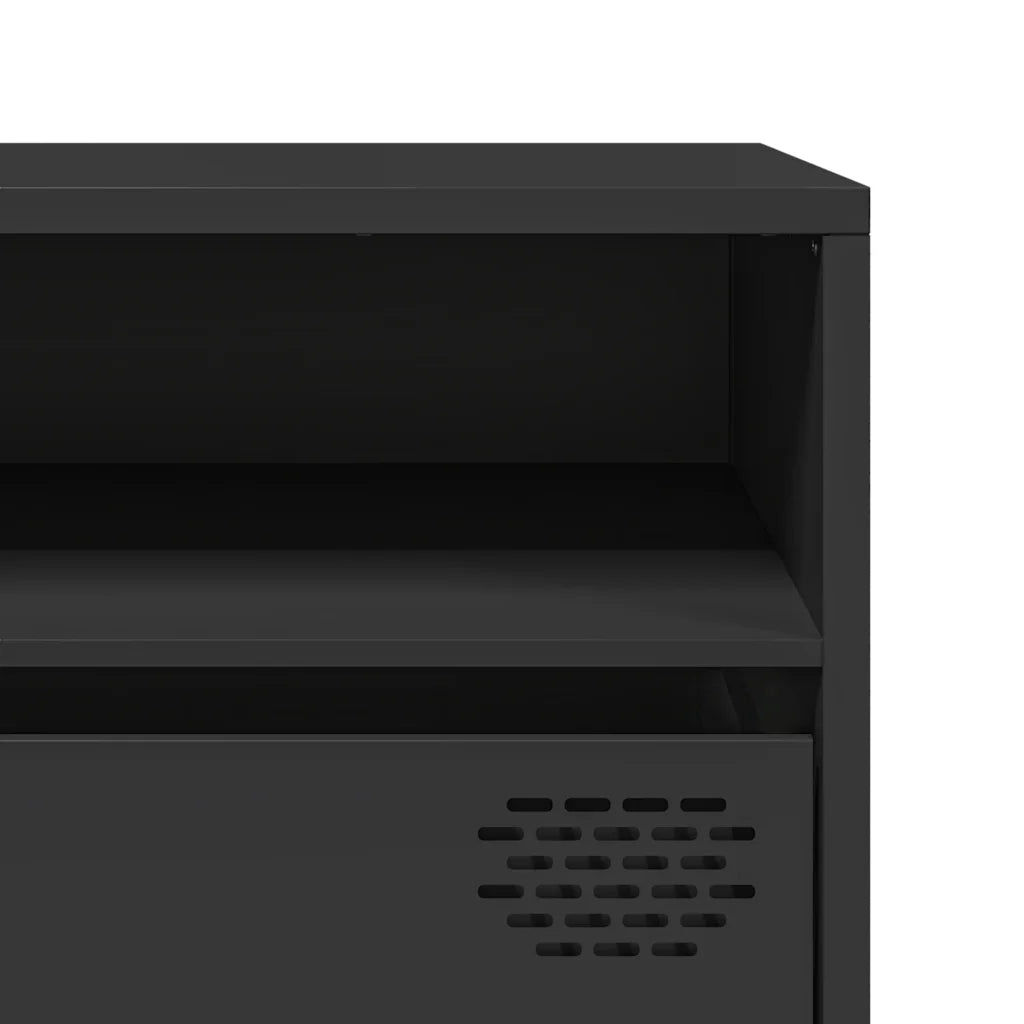 Mobile TV Nero 202x39x43,5 cm in Acciaio Laminato a Freddo 3307155