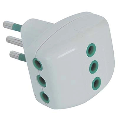 ADATTATORE TRIPLO 10A-10A GARANTI - BIANCO 2P+T- 10 pezzi