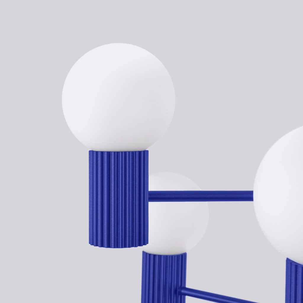 Lampadario moderno SFERA ultramarina 6 luci G9 sfere
