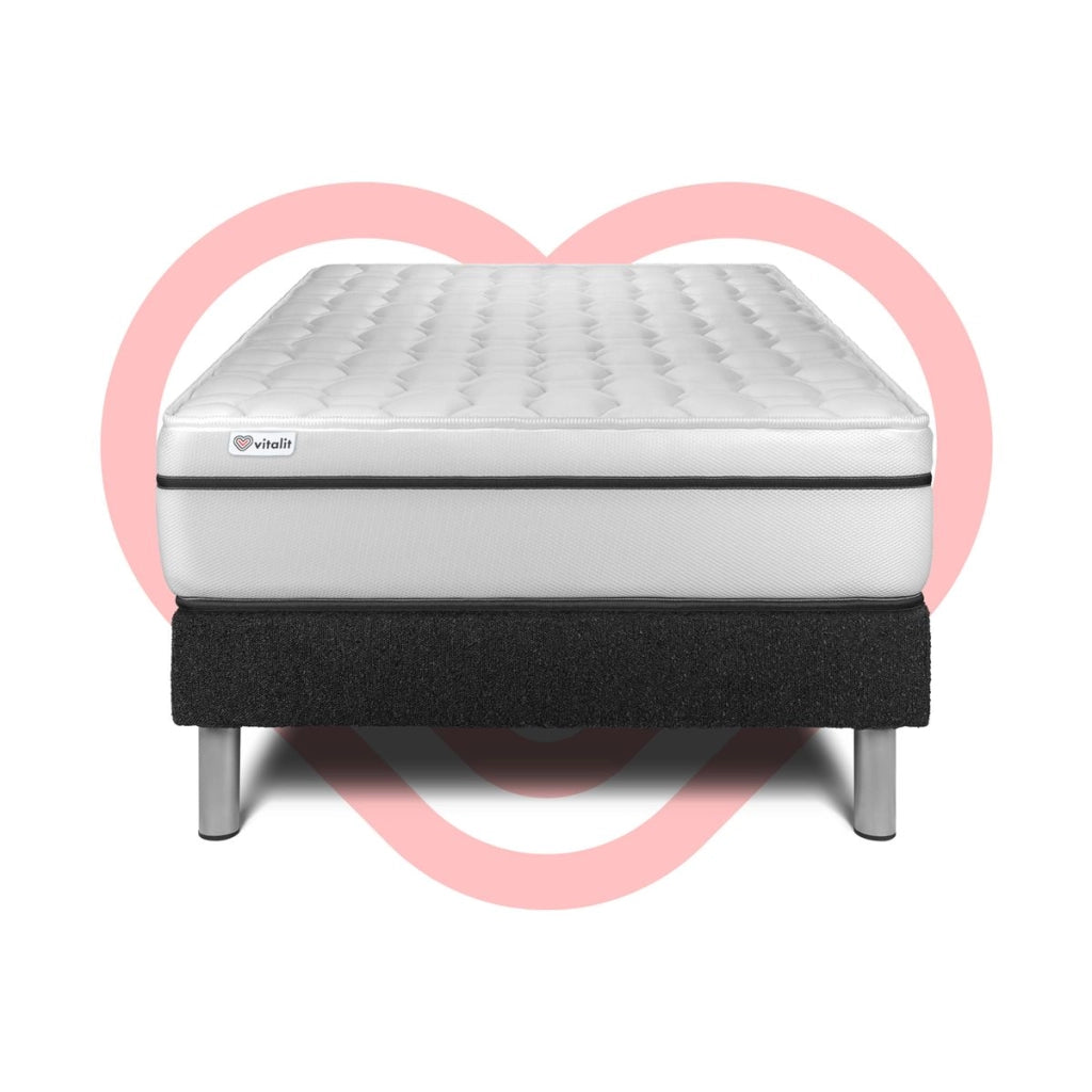 Letto con materasso VITAL SPA120 x 190 cm Rete Kit Nero