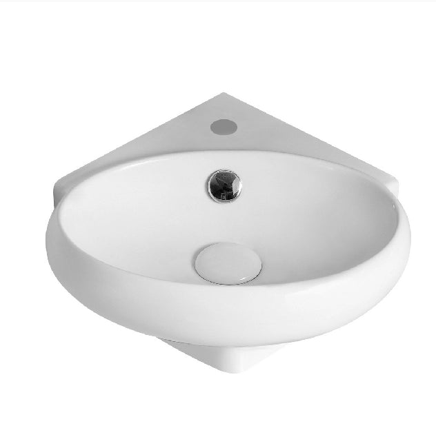 Lavabo sospeso ad angolo 38x36 cm modello LN57 - Bianco