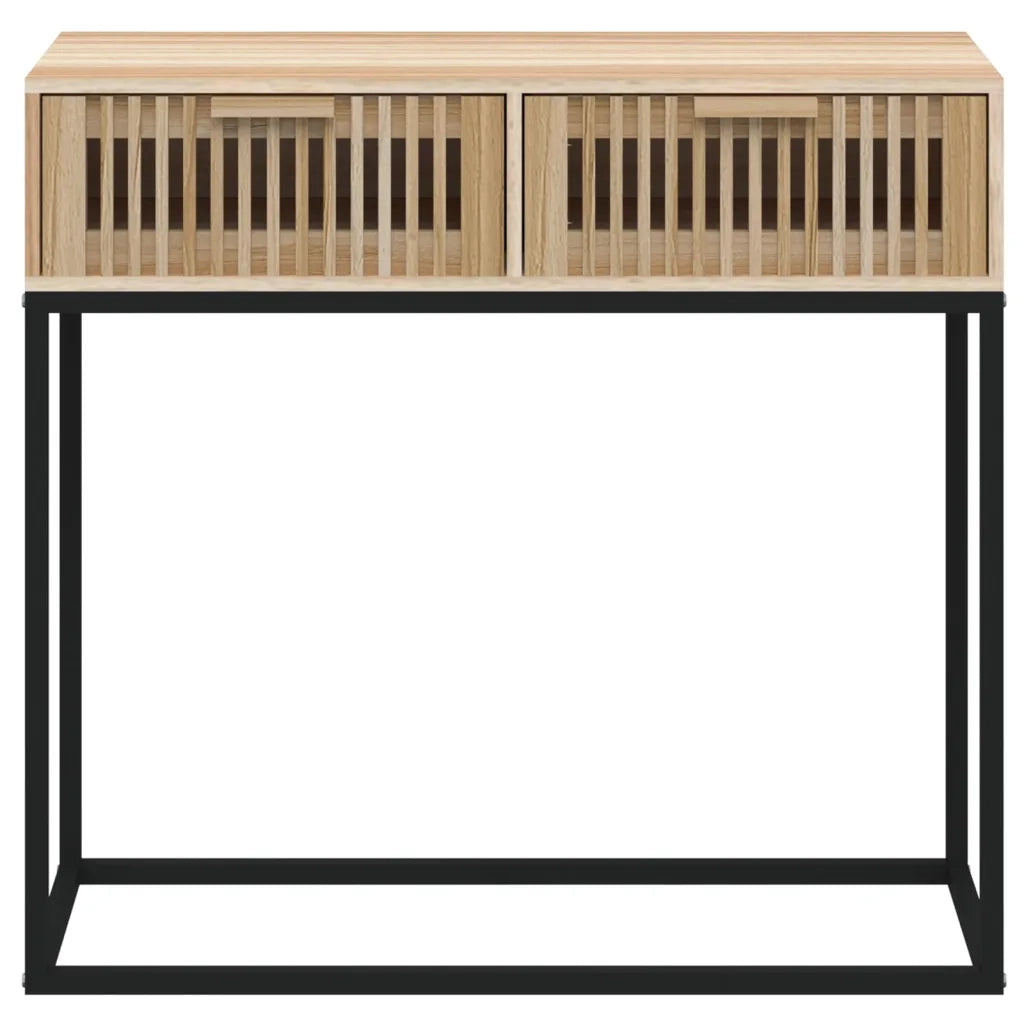 Tavolino Consolle 80x30x75 cm Legno Multistrato e Ferro