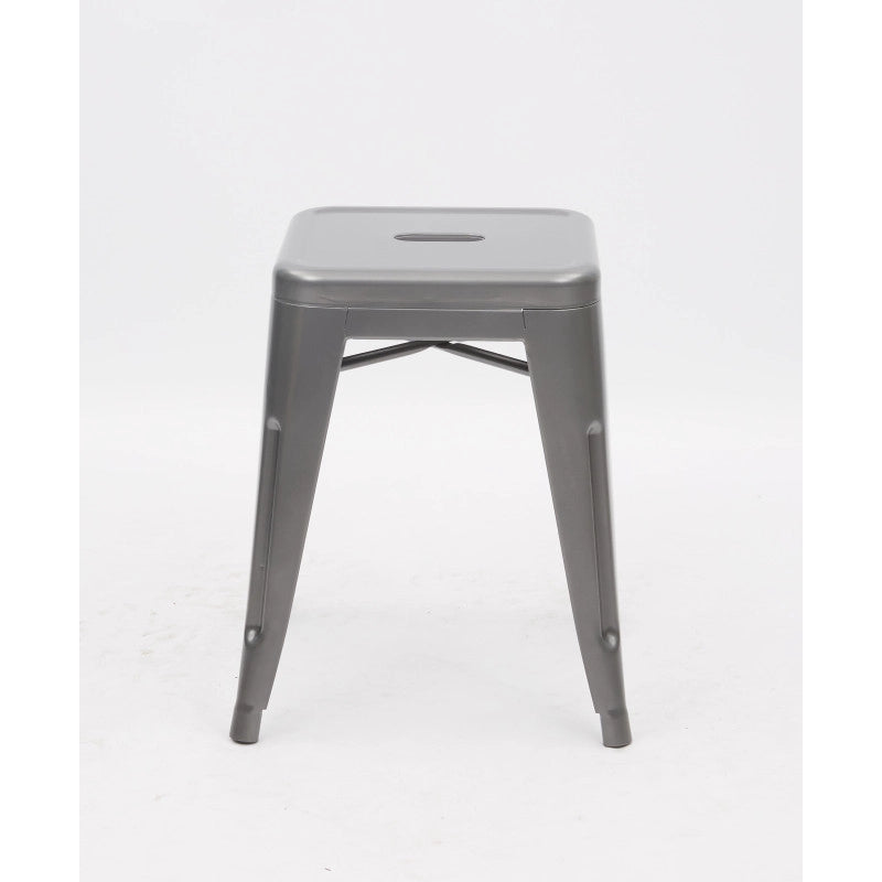 Set di 4 Sgabelli Bar Victoria Small Silver 38x38x45,5