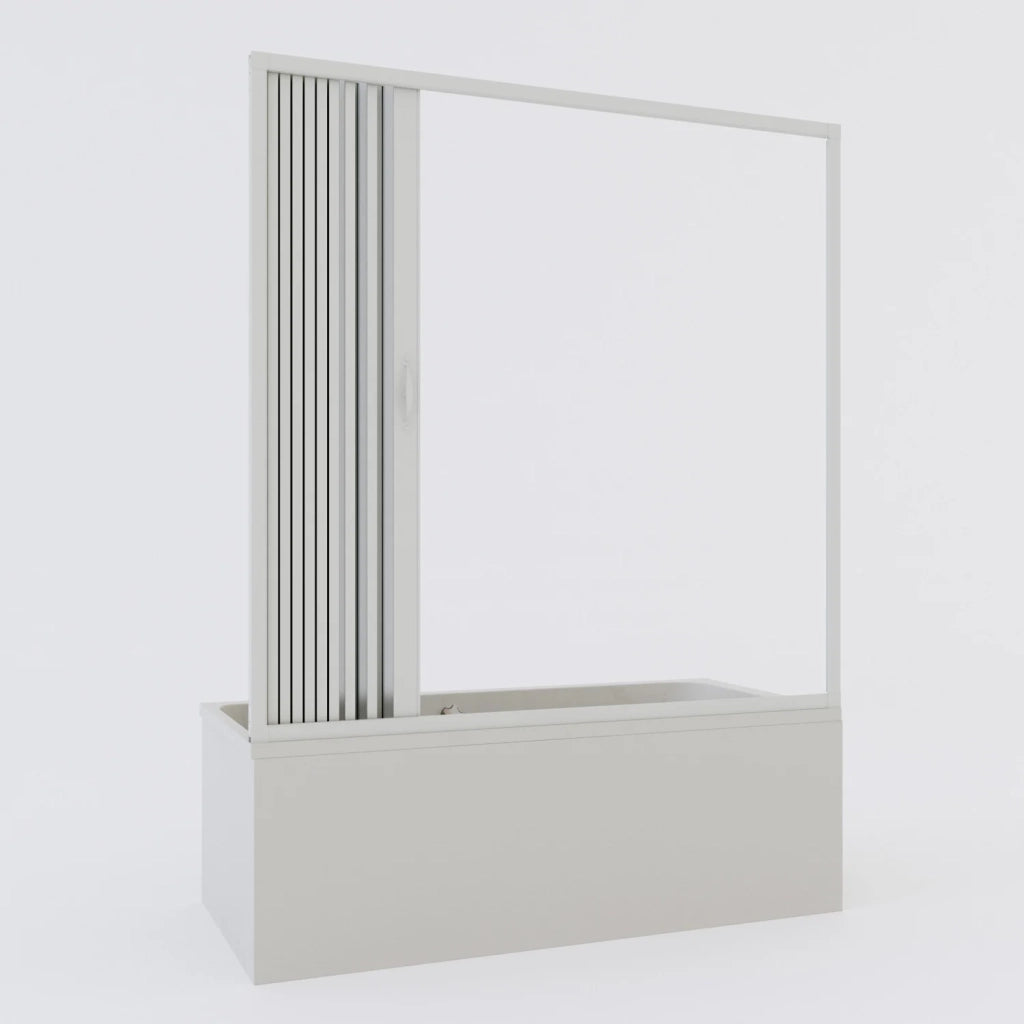 Porta doccia sopravasca in PVC a soffietto 150 cm H 150 mod. Ibisco con apertura laterale