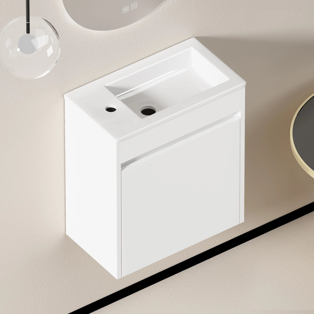 Armadietto Bagno 46 cm ¨C MINIMAL ¨C Bianco, 1 Anta, Salvaspazio