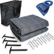 Tappeto per tenda Nomad 2,0 mx 2,0 m - di alta qualità 300 g/m², tappeto morbido per campeggio blu/grigio - pavimento per tenda ideale, inclusa tasca portatile, 4 T, 12 spicchi in acciaio e lamiera.
