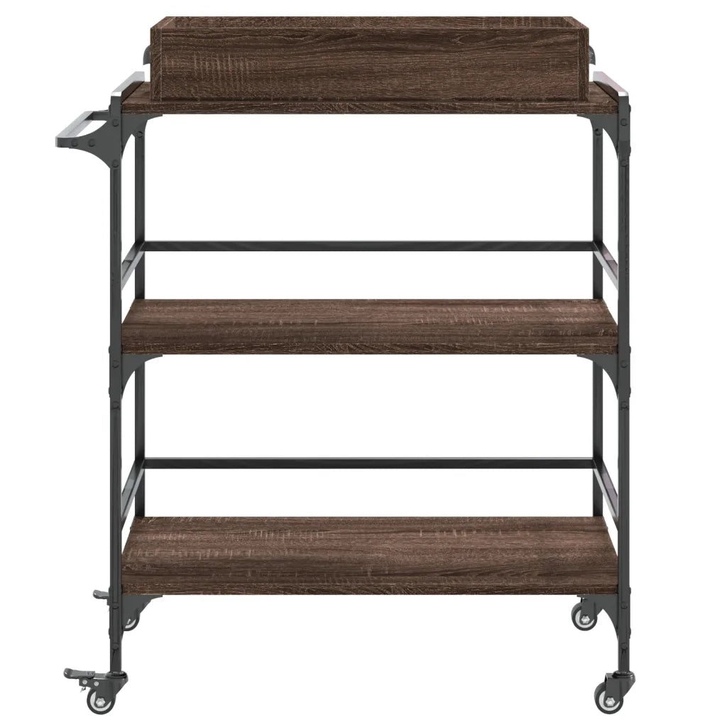 Carrello Cucina Rovere Marrone 81,5x41x92,5cm Legno Multistrato CFW2100089
