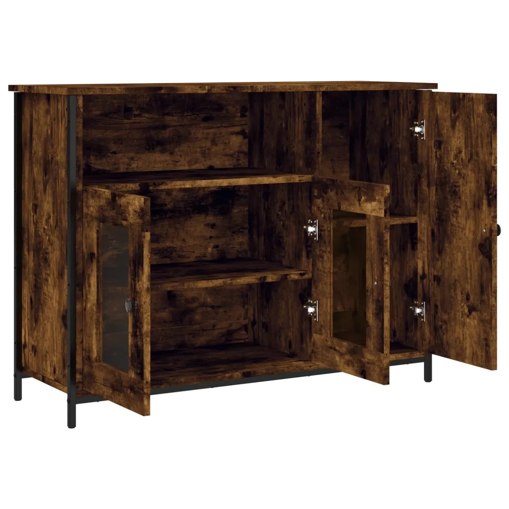 Credenza-Buffet-Armadio da cucina Rovere Fumo 100x35x75 cm in Legno Multistrato