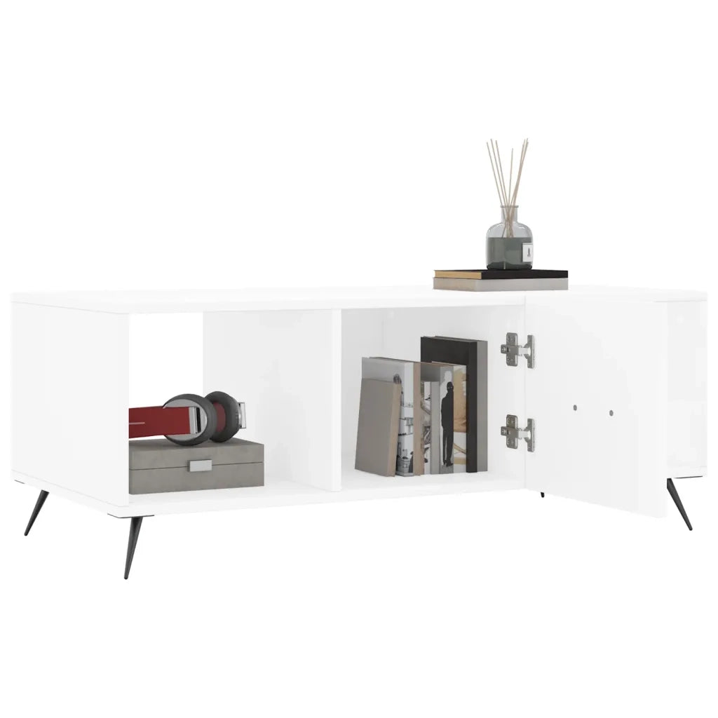 Tavolino da Salotto Bianco 102x50x40 cm in Legno Multistrato 829268
