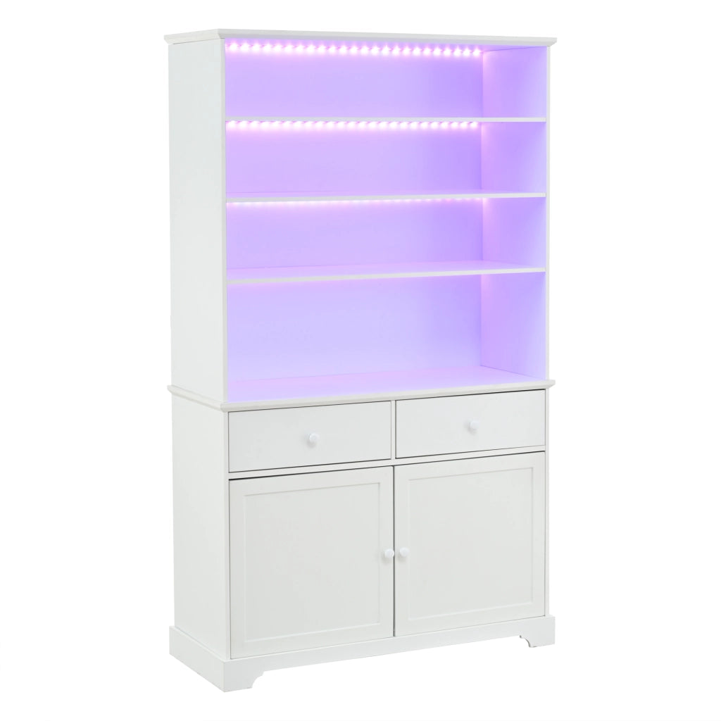 Vetrina con Ante e Cassetti ¨C MINIMAL ¨C Bianco, LED, Legno, 100x38x170