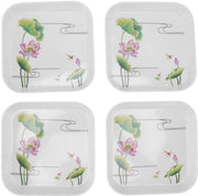 Piatto da snack 4-delig - Tavolo da snack per frutta 15x15cm - Mini-servizio - Contenitore per alimenti - Disegno giocoso - Adatto per casa e ristoranti