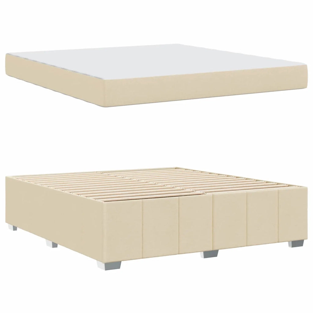 Struttura del letto con materasso Crema 180 x 200 cm Tessuto 3398305
