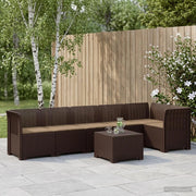 Divano da Giardino 6 Posti con Cuscini Aspetto Rattan PP 3444112