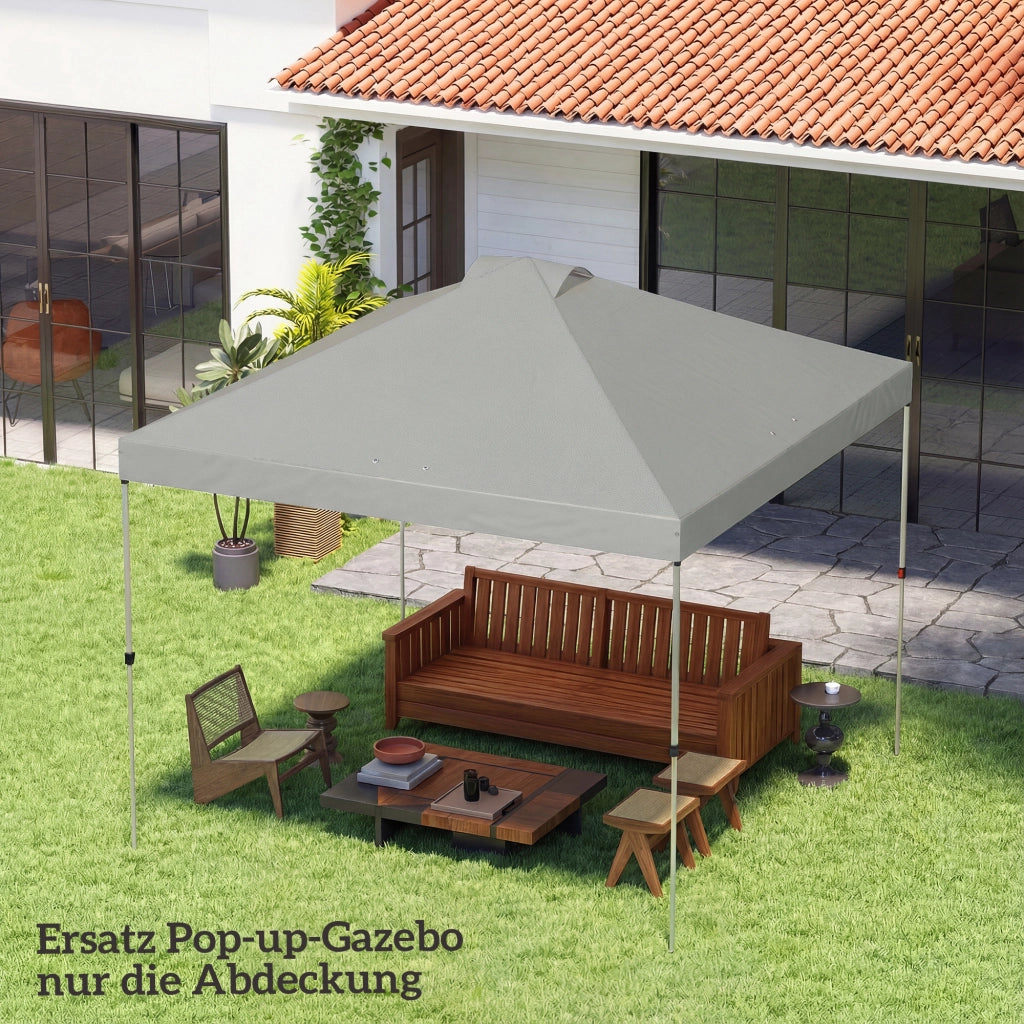 Copertura per gazebo 3x3 m ¨C zephmum ¨C grigio chiaro UV50+ impermeabile