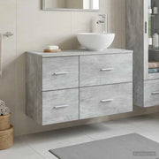 Set di mobili per il bagno 2 pz Grigio Cemento 3403955