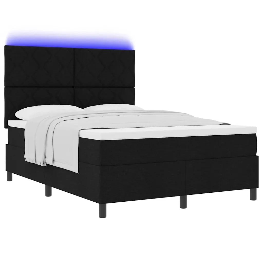 Letto a molle con materasso Nero 140 x 200 cm Tessuto 3342951