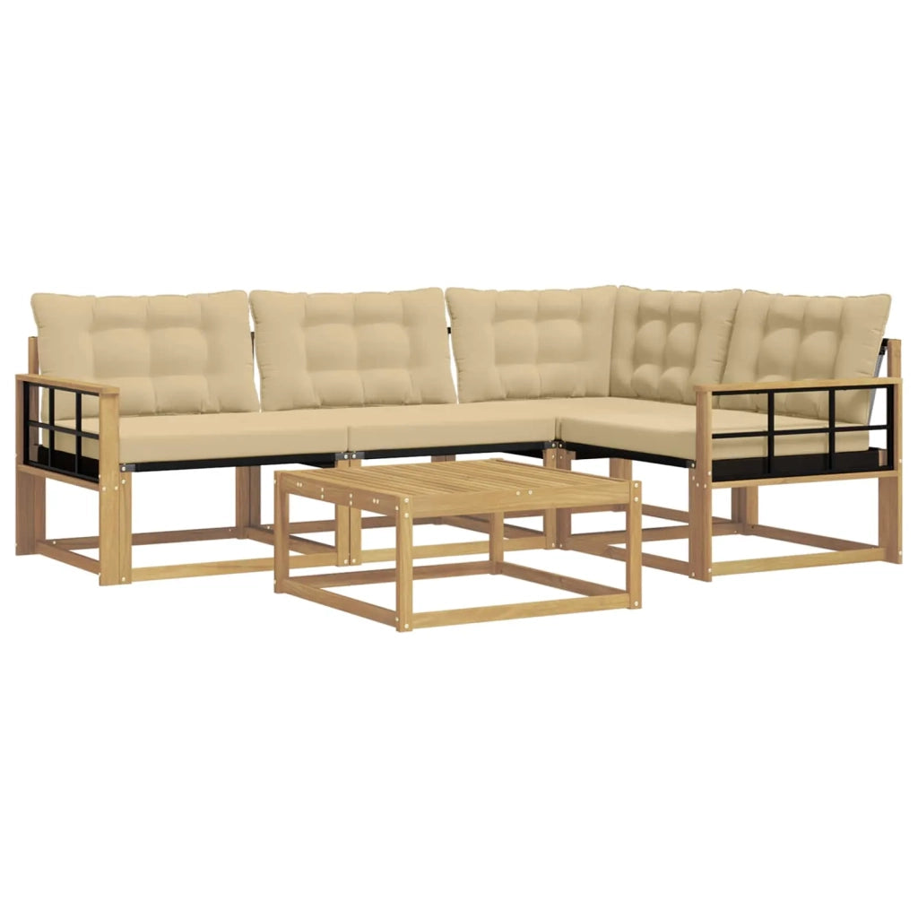 Set di divani da esterno 5 pcs Bianco e Beige 79 x 79 x 37 cm 3388667