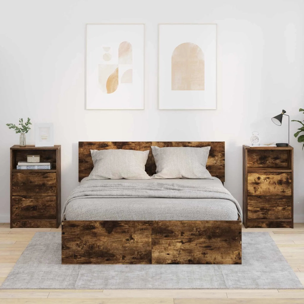 Comodini 2 pcs Rovere fumé 40 x 30 x 467 cm Legno multistrato 888918