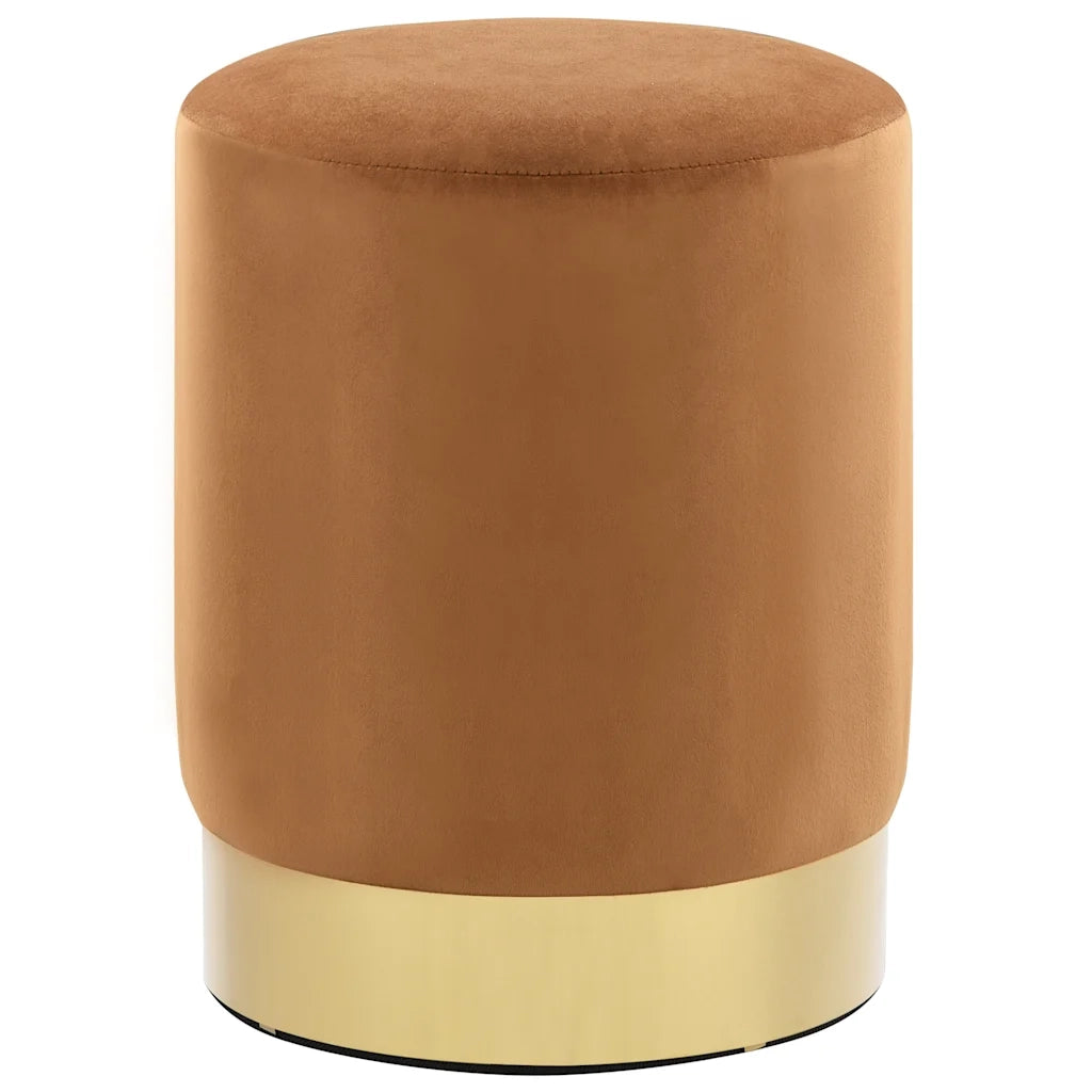Sgabello Marrone e Oro in Velluto cod mxl 52816
