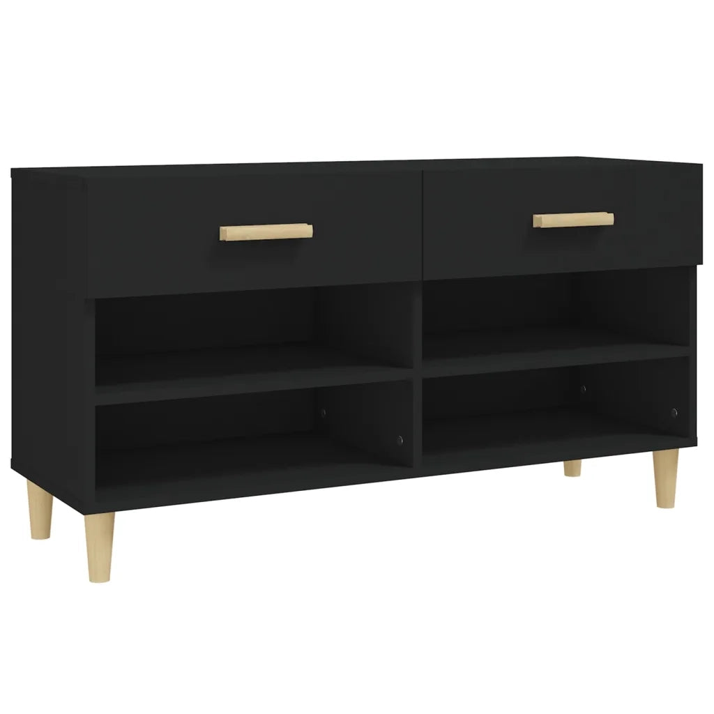 Scarpiera | Mobile per scarpe Nera 102x35x55 cm in Legno Multistrato