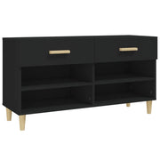 Scarpiera | Mobile per scarpe Nera 102x35x55 cm in Legno Multistrato