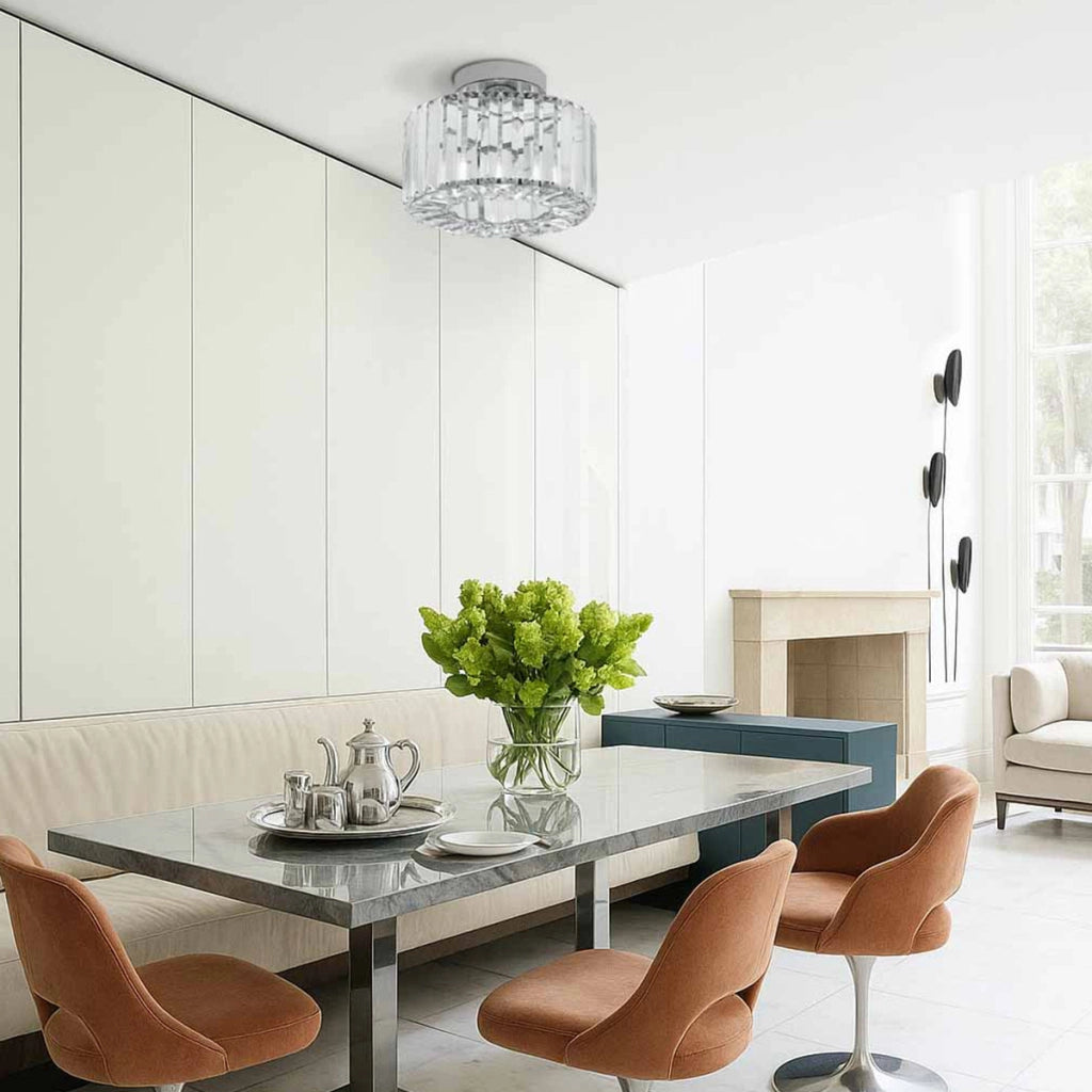 Plafoniera Vetro glamour vetro tonda cromata E27 Light Prestige