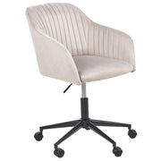 Sedia da scrivania in tessuto con ruote in velluto tortora ufficio da casa studio stile glamour