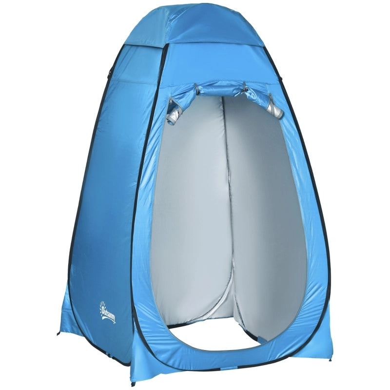 Tenda doccia pop-up per una persona in poliestere blu con tasche interne e montaggio semplice 120 × 120 × 190 cm