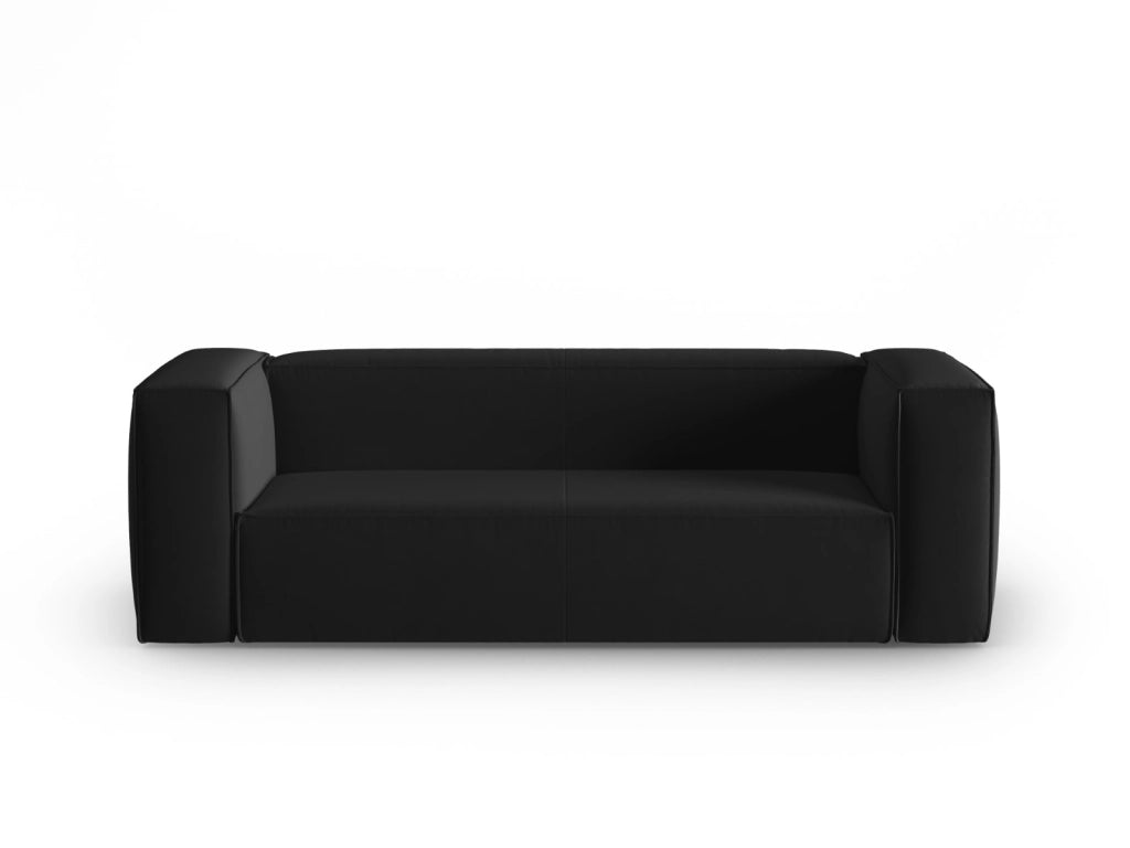 Cosmopolitan Design - Divano "Mackay" 3 posti in velluto nero 