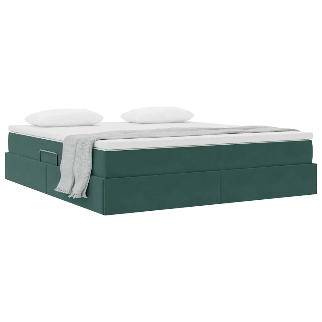 Letto con contenitore e materasso Verde Scuro 180 x 200 cm 3370320