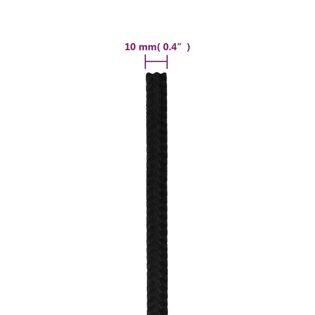 Corda da Lavoro Nera 10 mm 25 m in Poliestere 152822