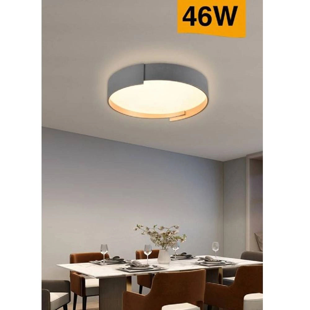 Trade Shop - Plafoniera Led Grigio 46 W Moderno Soffitto Rotonda Luce 4000k 3000k 6500k C49-g -