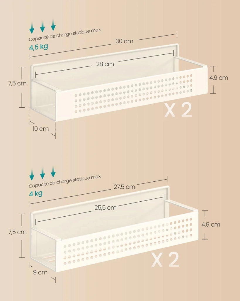 Porta spezie magnetico set da 4 organizer da cucina non richiede fori per cucina frigorifero microonde lavatrice beige 12_0005552