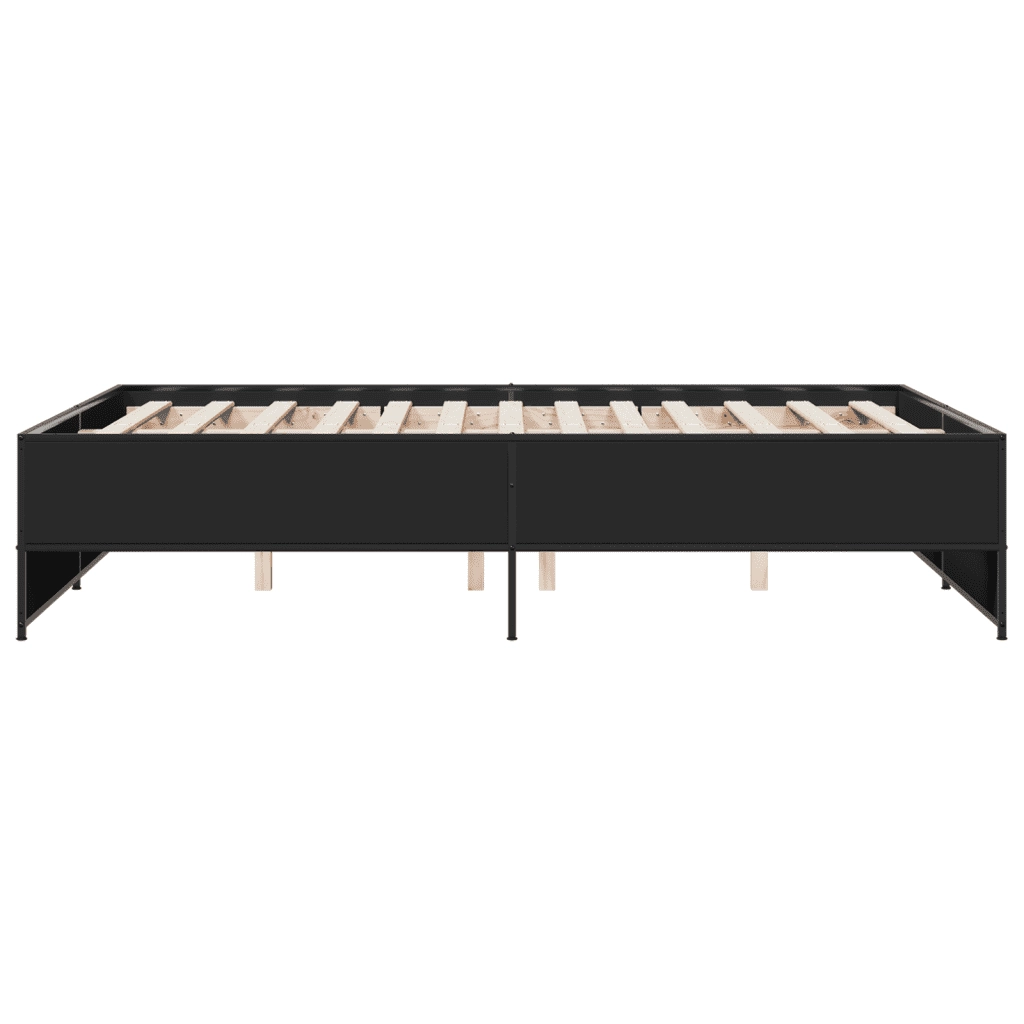 Giroletto Nero 120x200 cm in Legno Multistrato e Metallo 3279892