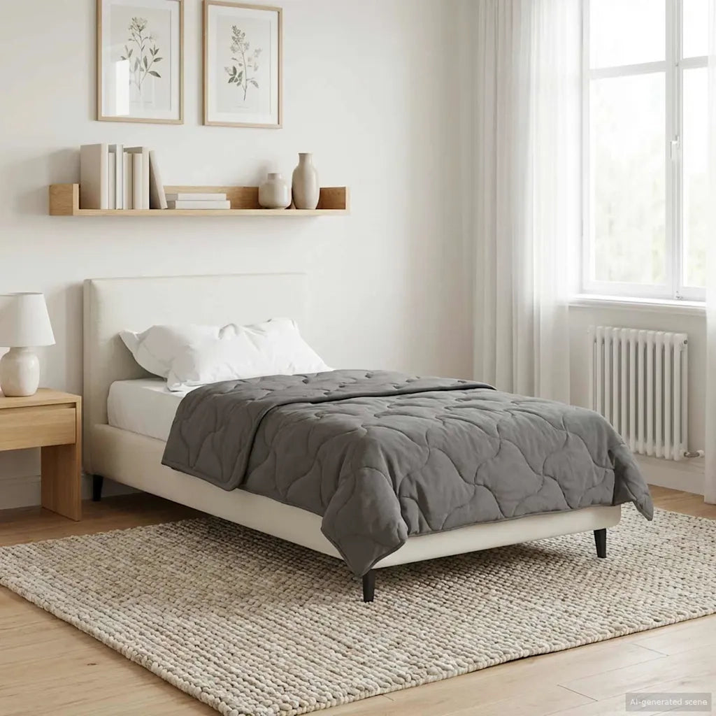 Piumone Completo Annuale Trapuntato Grigio chiaro 155 x 200 cm 42026243