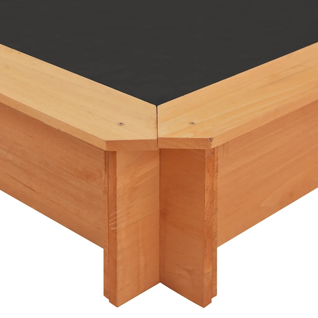 Sabbiera con Tetto Regolabile in Legno di Abete 115x115x115 cm cod mxl 73424