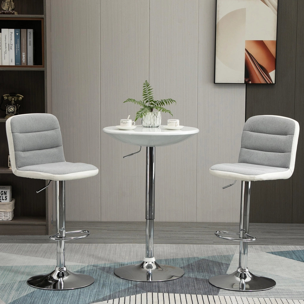 Tavolo da pranzo rotondo regolabile in altezza ¨C zephmum ¨C bianco metallo ?61x76-97cm