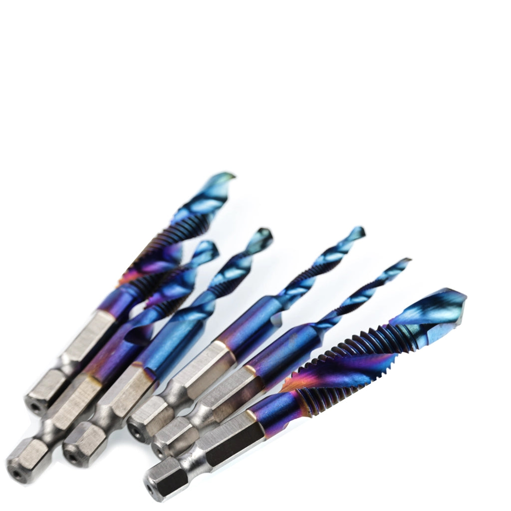 Set di Punte Maschiatrici M3-M8 – Acciaio HSS di Alta Qualità | 6 Pezzi, Attacco 1/4" | Per Metallo, Legno, Plastica